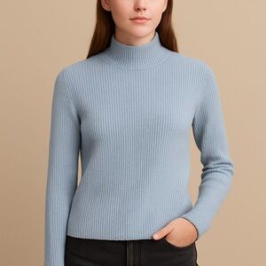 The Row light blue wool cashmere RIB KNIT Size Small
